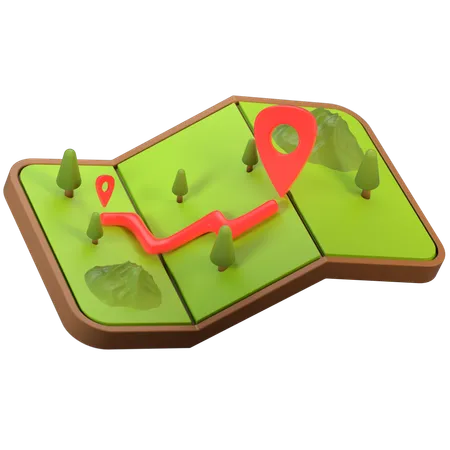 Map With Pinpoint Illustration In 3 D Design 3D Icon