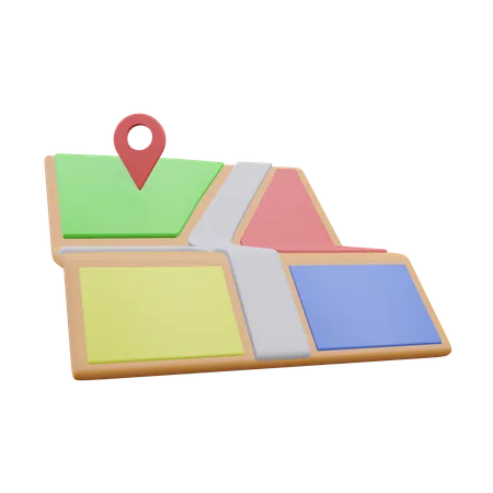 Map Traveling 3 D Illustration With Transparent Background 3D Icon