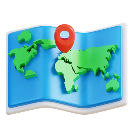 3 D Illustration Map 3D Icon