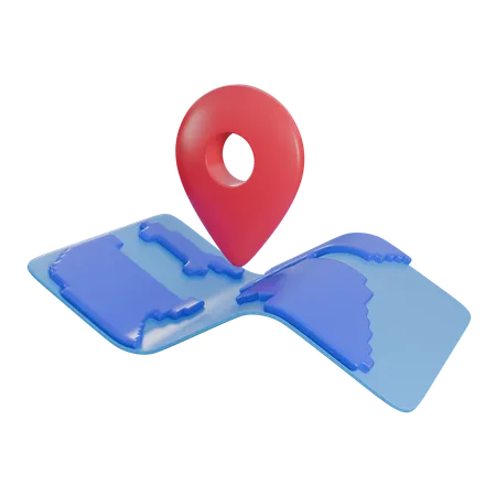 3 D Illustration Of Maps With Red Pin Location 3 D Elements Rendering It Can Be Used For Any Purpose 3D Icon