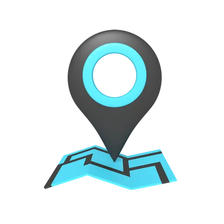 3 D Icon Of Pins Location On Paper Map 3D Icon