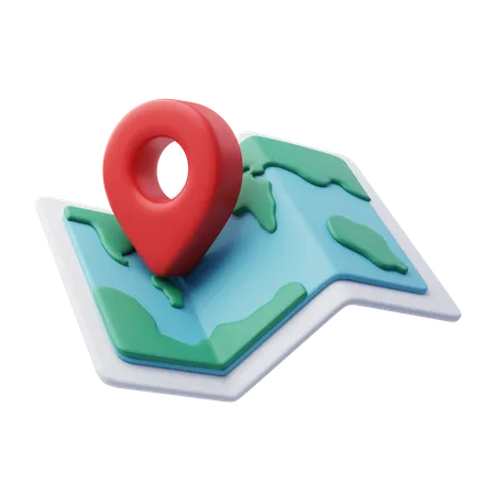 Map And Pin 3 D Icon 3D Icon