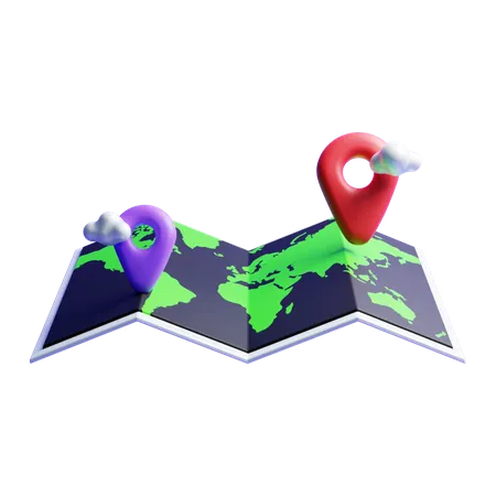 3 D Location Map Pin Icon Or 3 D Global Location Map Pin Icon 3D Icon