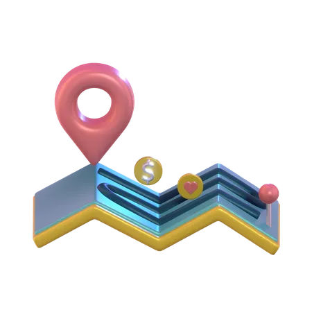 Explore Your Marketing Goals In A 3 D Map With This Illustration 3D Icon