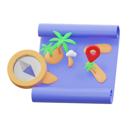 Map and Compass  3D Icon