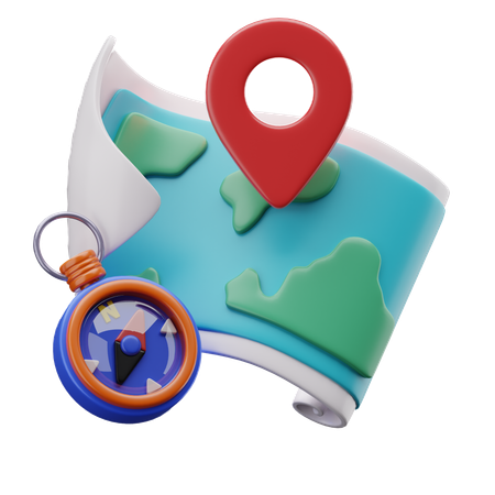 地図とコンパス  3D Icon