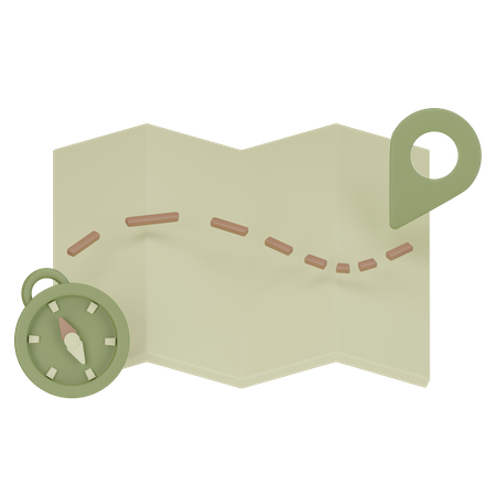 Map And Compass  3D Icon