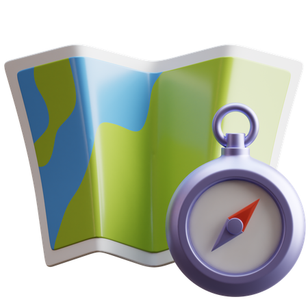 Map and Compass  3D Icon