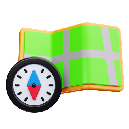 Map And Compass  3D Icon