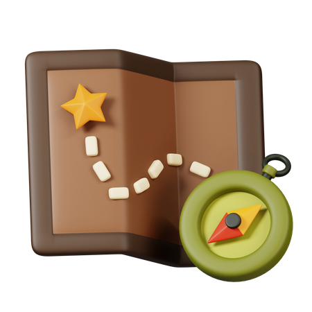 Map and Compass  3D Icon