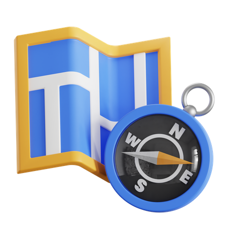Map And Compass 3D Icon