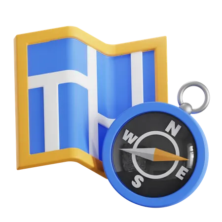Map And Compass  3D Icon