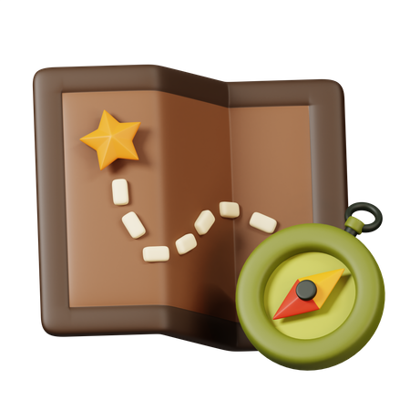 Map and Compass 3D Icon