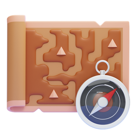 Map And Compass Exploration  3D Icon