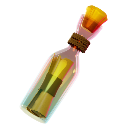 Map inside bottle  3D Icon