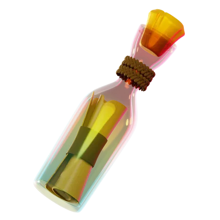 Map inside bottle  3D Icon