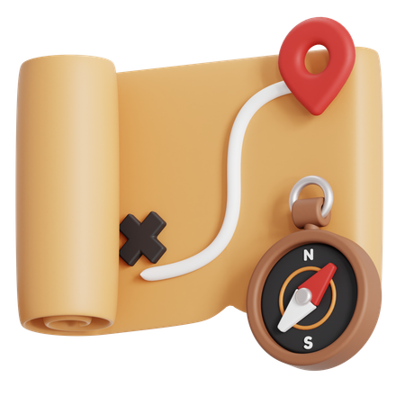 Map journey  3D Icon