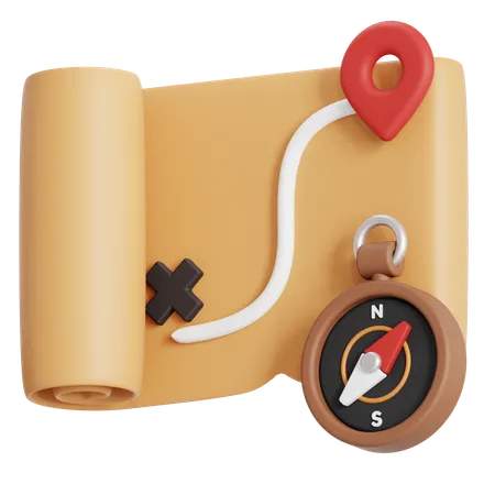 Map journey  3D Icon