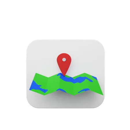 Map location  3D Illustration