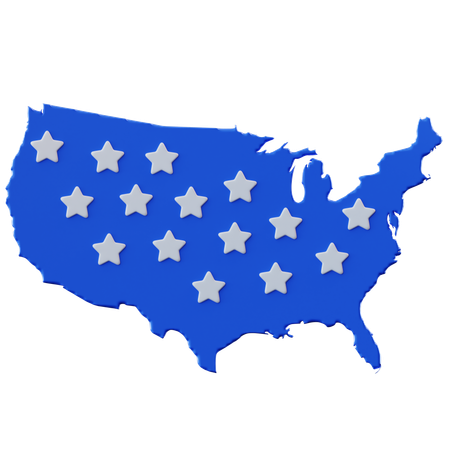 Map Of America  3D Icon
