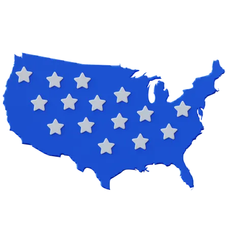 Map Of America  3D Icon