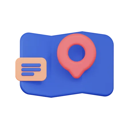 3 D Rendering Map Icon 3D Illustration