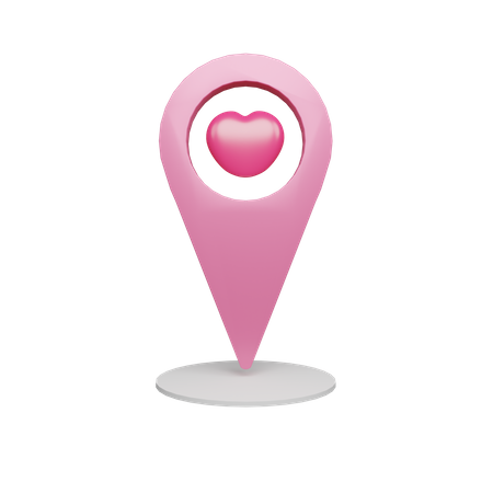 Map Pinpoint Love 3D Illustration