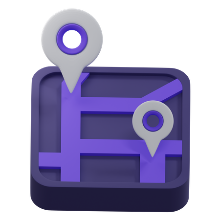 Map Route  3D Icon