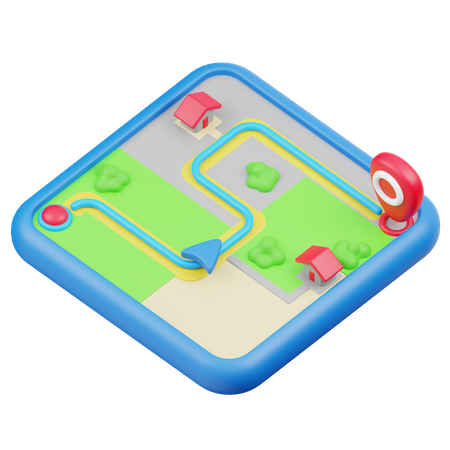 Map Route 3D Icon