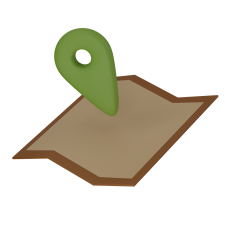 Map with location 3D Illustration