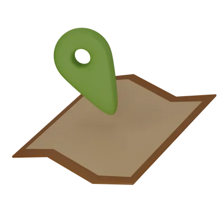 Map with location  3D Illustration