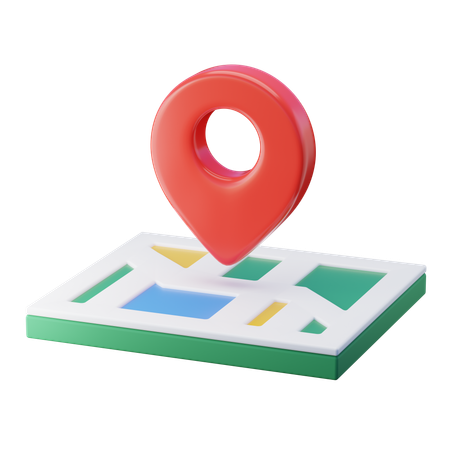 Map with Pin  3D Icon