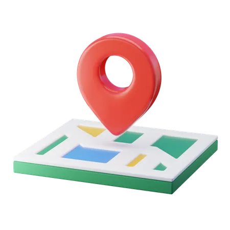 Map with Pin  3D Icon
