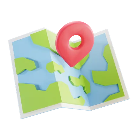 Mapa  3D Illustration