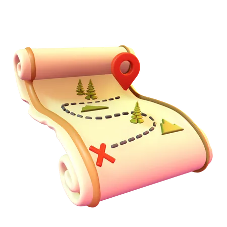Embarque Em Sua Jornada Com Confianca Usando Nossa Ilustracao 3 D Mapa De Viagem E Planejador De Rota Este Mapa E Planejador Detalhados Sao Seus Companheiros De Confianca Para Exploracao E Aventura 3D Icon