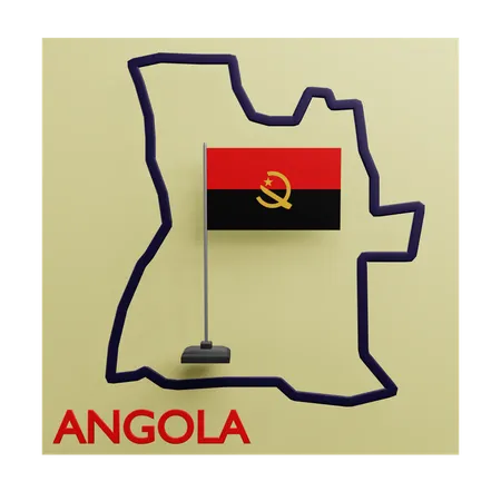 Mapa de angola  3D Icon