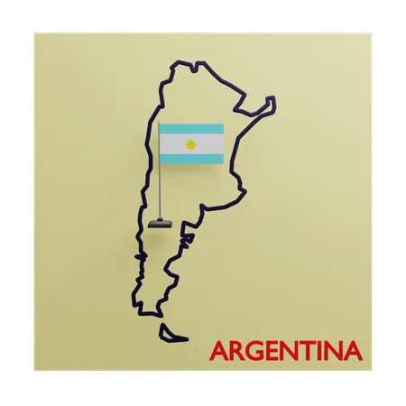 Mapa argentino  3D Icon