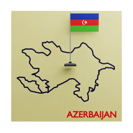 Mapa do azerbaijão  3D Icon