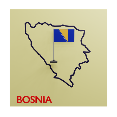 Mapa da Bósnia  3D Icon