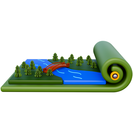 Mapa forestal  3D Icon