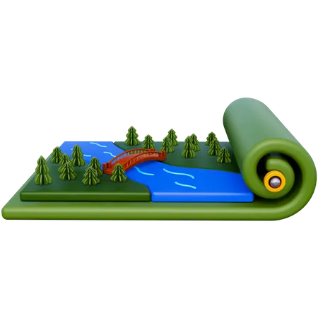 Mapa forestal  3D Icon