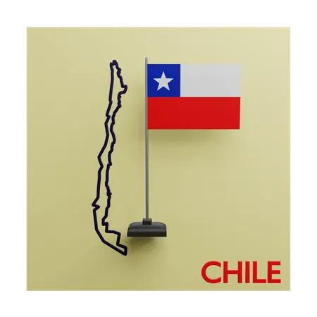 Mapa do chile  3D Icon