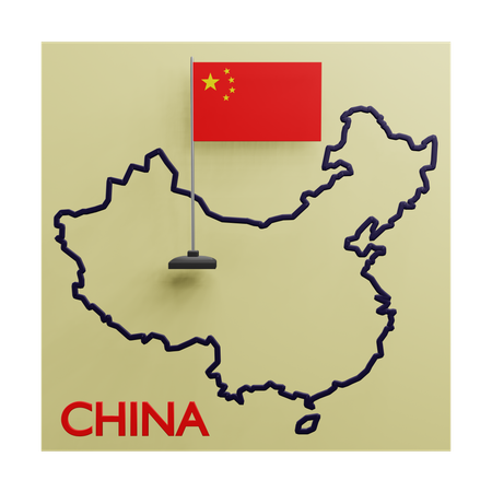 Mapa da china  3D Icon