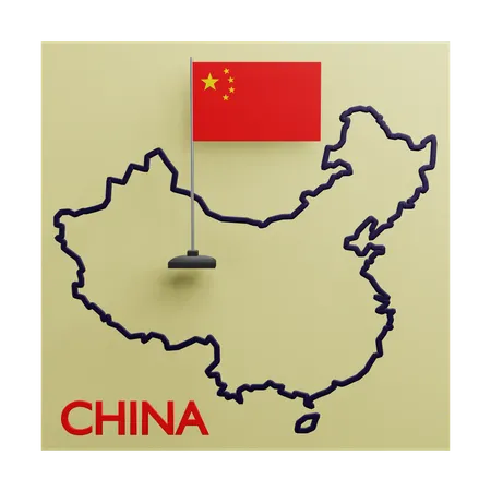 Mapa da china  3D Icon