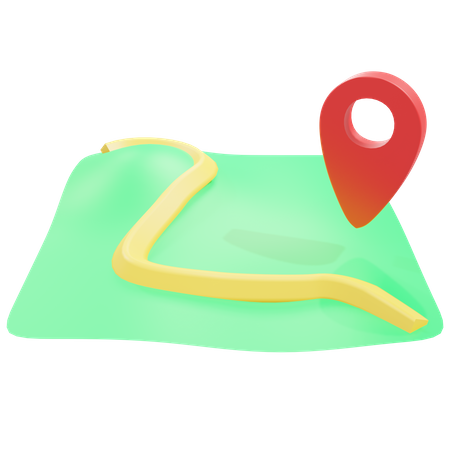 Mapa com localização  3D Icon