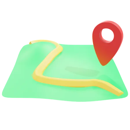 Mapa com localização  3D Icon