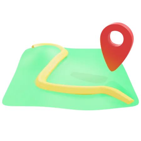 Mapa con ubicación  3D Icon