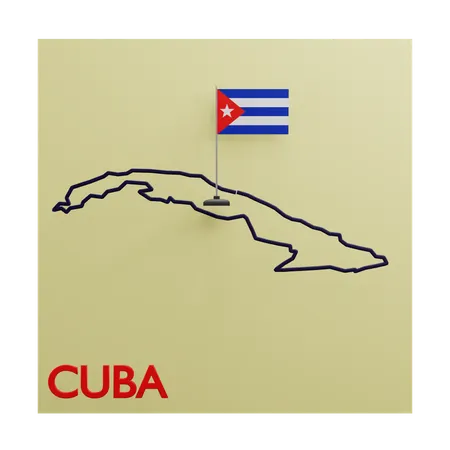 Mapa de cuba  3D Icon