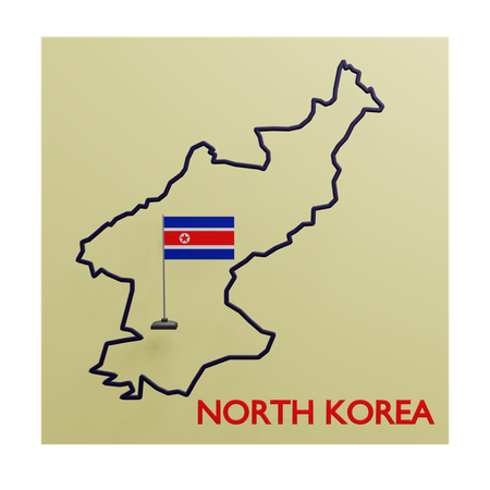 Mapa da Coreia do Norte  3D Icon