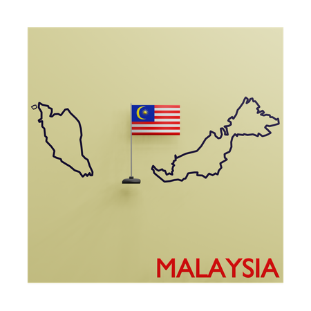 Mapa da Malásia  3D Icon